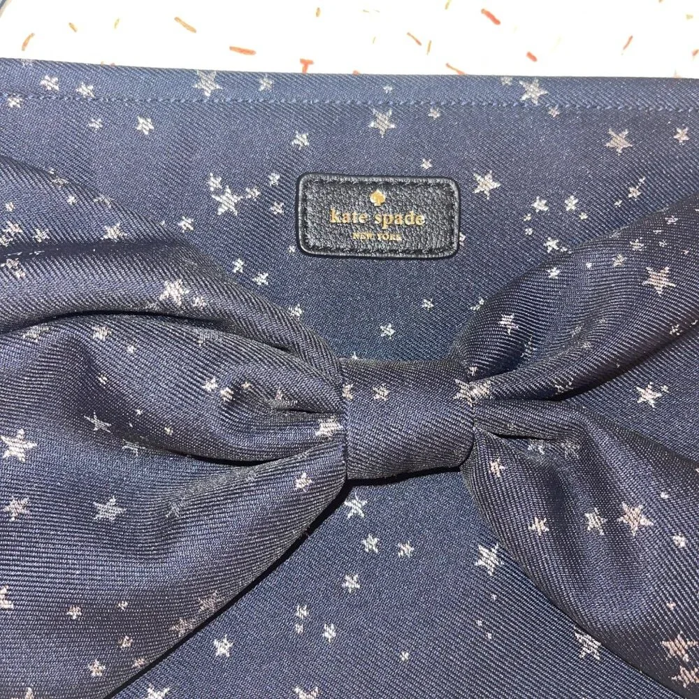 Kate Spade Womens Clutch Wristlet Bag Blue Starry Night Casual - Picture 8 of 9